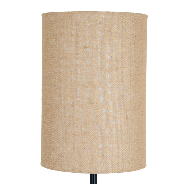 Cannon Noir | Black Floor Lamp with Hessian Shade