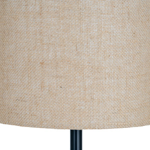 Cannon Noir | Black Floor Lamp with Hessian Shade