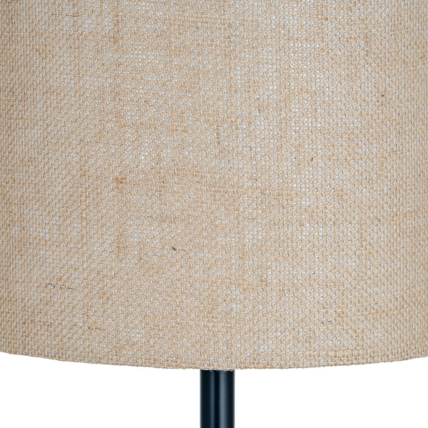 Cannon Noir | Black Floor Lamp with Hessian Shade