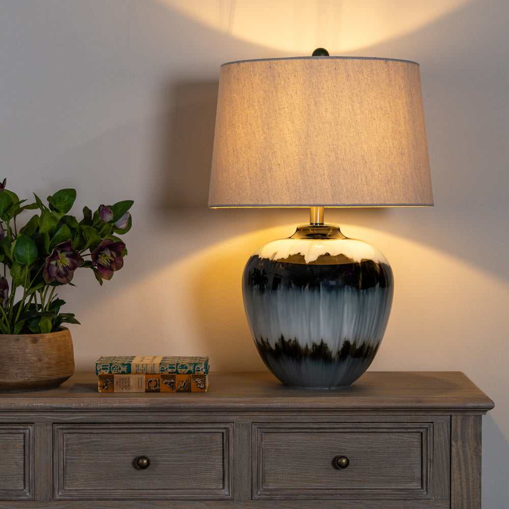 Noir Dusk | Midnight Atmosphere Table Lamp with Linen Shade