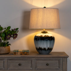Noir Dusk | Midnight Atmosphere Table Lamp with Linen Shade