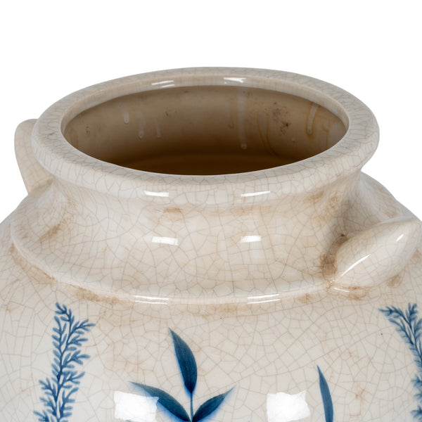 Aegean Bloom | Blue Flora Amphora Ceramic Vase