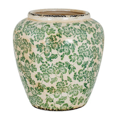 Clover Field Olpe | Large Hand-Painted Green Ceramic Vase