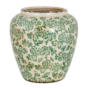 Clover Field Olpe | Large Hand-Painted Green Ceramic Vase