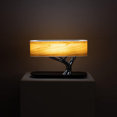 Hauslum | Table Lamp with Wireless Charging & Bluetooth Speaker — Minimalist 3-in-1 Bedside Light