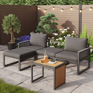 Modular Garden Sofa Set 2-4 Seater | PE Rattan Lounge, Grey