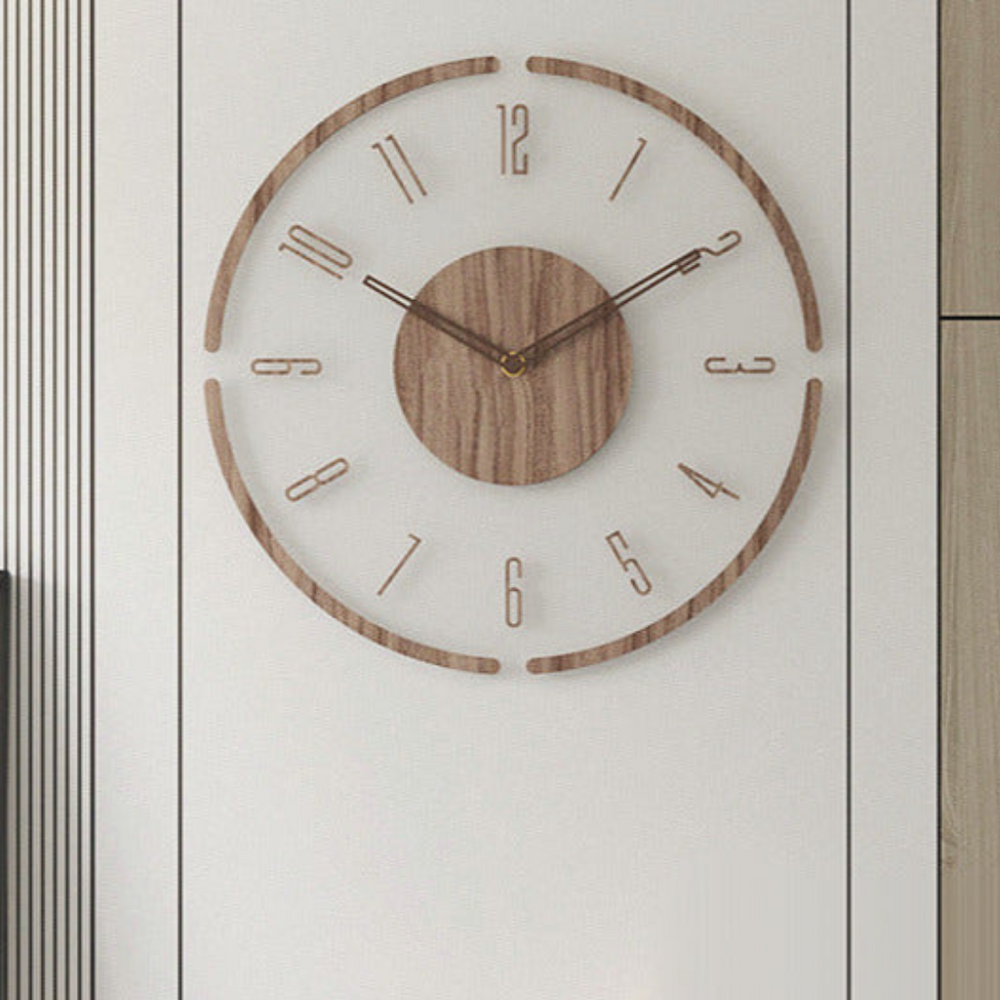 Wooden Wall Clock - Nordix - Minimalist Scandinavian Design - Silent Quartz Movement