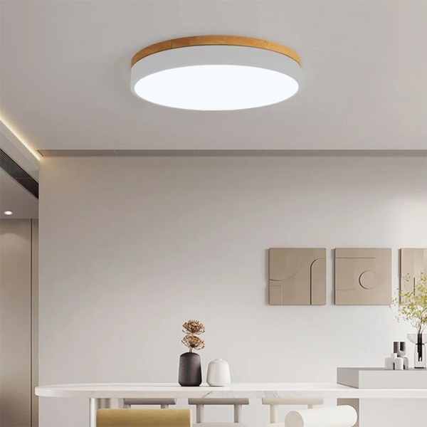 Ceiling Light Fixture - Naturen - Scandinavian LED Style - Wooden Flush Mount