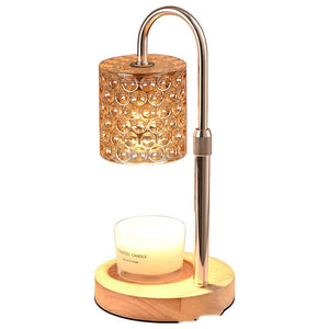Solid Wood Candle Warmer Lamp — Champagne Gold Finish with Timer | Wax Melt Warmer