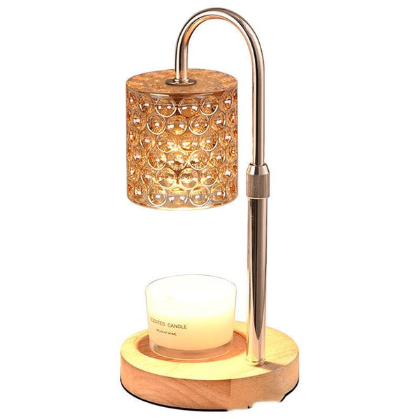 Solid Wood Candle Warmer Lamp — Champagne Gold Finish with Timer | Wax Melt Warmer