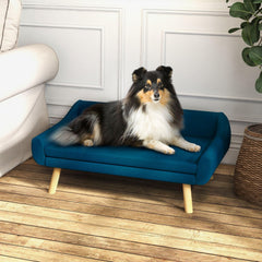 PawLuxe | Wooden Dog Sofa Bed — Luxury Pet Couch with Soft Cushion for Medium & Large Dogs