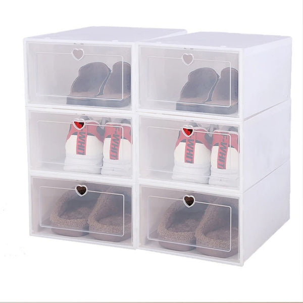 ClearStack Shoe Storage Boxes – Foldable Stackable Organizers