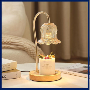 Lily of the Valley Candle Warmer Lamp — Solid Wood Wax Melt Warmer | Minimalist Bedroom Lamp