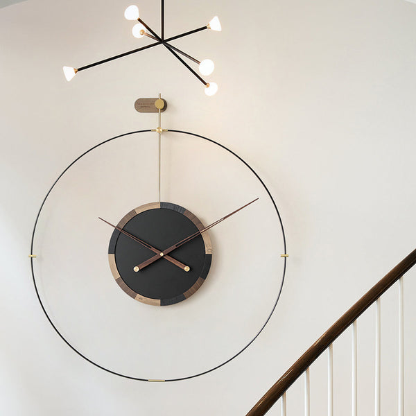 Copper Nordic Light Luxury Wall Clock UK — Oversized Round Statement Piece