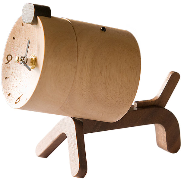 Cute Puppy Wooden Desk Clock UK — Silent Nordic Desk Decoration for Kids' Rooms