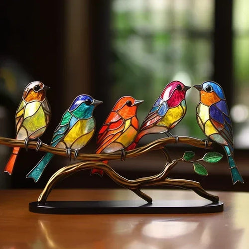 Glass Bird Ornaments - Aviarique - Handmade Acrylic Decor - Modern Home Accent