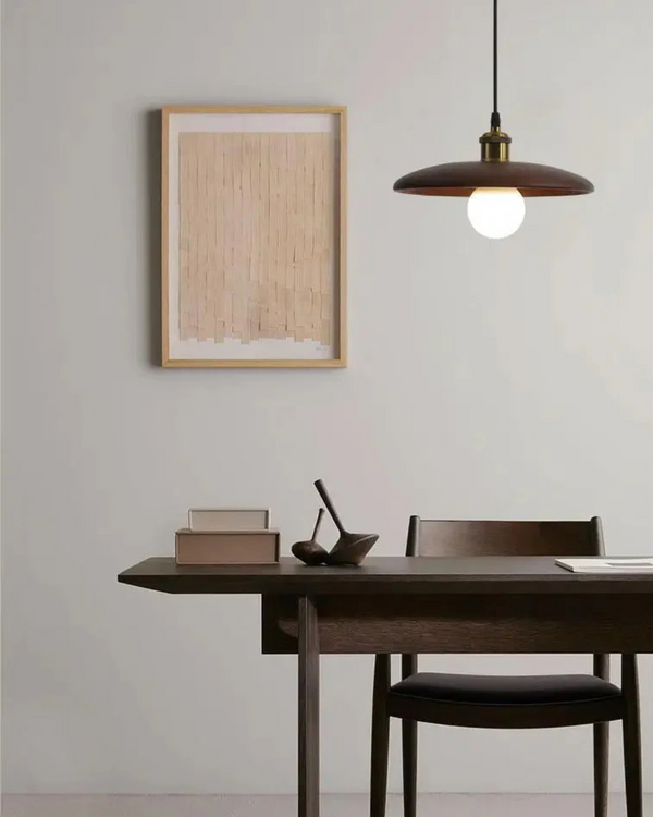 Pendant Ceiling Light - Halvora - Slim Wood Shade - Japandi Zen Design