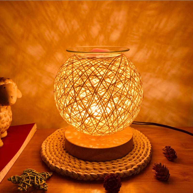 Plug-In Wax Melt Warmer & Night Light — Handmade Bamboo Wood, Dimmer SwitchPlug-In Wax Melt Warmer & Night Light — Handmade Bamboo Wood, Dimmer Switch
