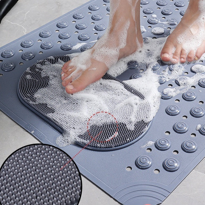 EcoStep Large Non-Slip Rubber Bath Mat with Foot Massage Surface