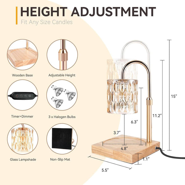 Candle Warmer Lamp Dimmable With Programmable Timer