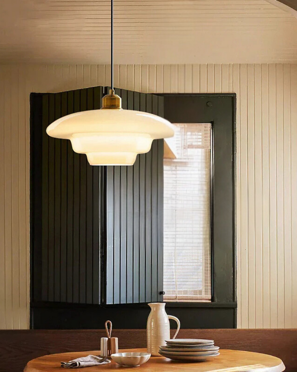 Pendant Ceiling Light - Nuvora - Soft Cloud Shape - Retro Opal Glass Design