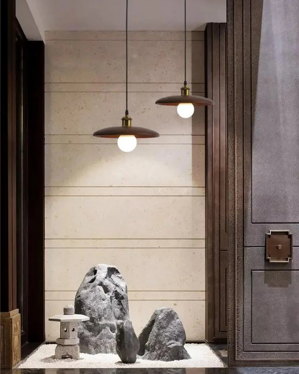 Pendant Ceiling Light - Halvora - Slim Wood Shade - Japandi Zen Design