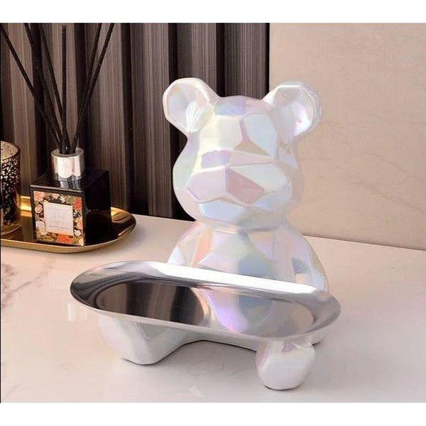 Geometric Bear Statue - Ceramix - Modern Art Decor - Space-Saving Storage