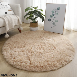 Round Plush Rug - Luxura - Soft Fluffy Carpet - Modern Living Room Decor