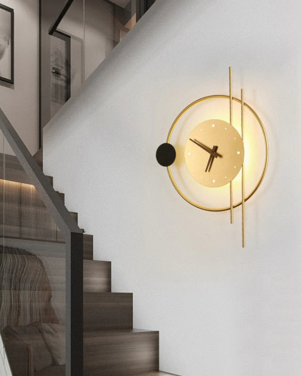 Wall Clock Light - Solvra - Modern LED Design - Decorative Timepiece Lamp