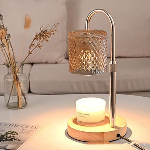 Solid Wood Candle Warmer Lamp — Champagne Gold Finish with Timer | Wax Melt Warmer