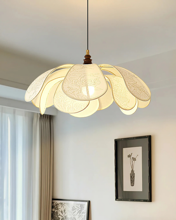 Pendant Ceiling Light - Floramira - Petal Layer Shade - Elegant Artistic Design