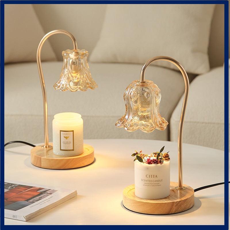 Lily of the Valley Candle Warmer Lamp — Solid Wood Wax Melt Warmer | Minimalist Bedroom Lamp