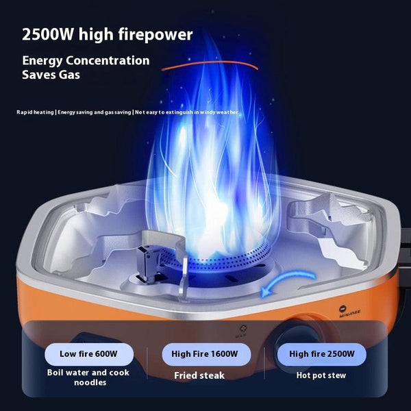 Portable Double Burner Camping Gas Stove | Folding Butane Cooktop 2.5kW Power | Outdoor Cooking Stove