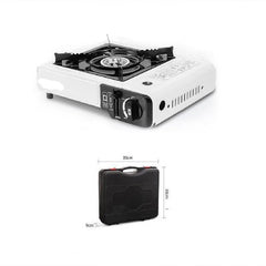 Portable Butane Gas Camping Stove | One-Piece Outdoor Cooktop with Windproof Ring | Includes Storage Box and Baking Pan
