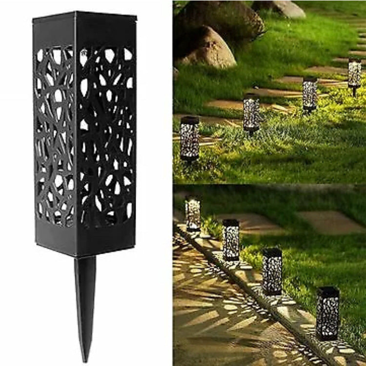 Solar Hollow-Carved Pathway Lantern Lights | Waterproof LED Garden Stake Lights for Lawns, Paths & Patios