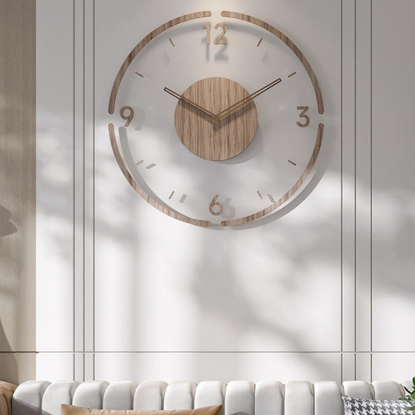 Wooden Wall Clock - Nordix - Minimalist Scandinavian Design - Silent Quartz Movement