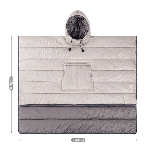 Wearable Camping Quilt Cloak Sleeping Bag | Portable Warm Travel Blanket 800g Ultralight | Waterproof Hiking Poncho Sleeping Bag