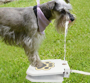Outdoor Dog Water Fountain | Paw-Activated Pet Drinking Fountain with 41" Hose & Splitter | Fresh Running Water On Demand