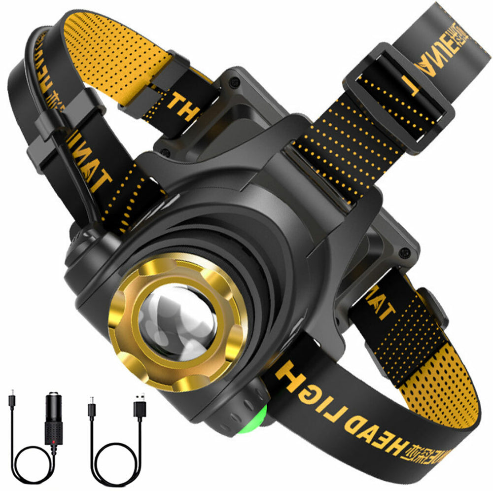 Linterna frontal recargable Q5 LED con zoom | Linterna de cabeza ajustable 3 modos | Luz para pesca y camping manos libres