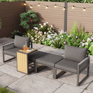 Modular Garden Sofa Set 2-4 Seater | PE Rattan Lounge, Grey