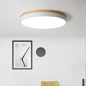 Ceiling Light Fixture - Naturen - Scandinavian LED Style - Wooden Flush Mount