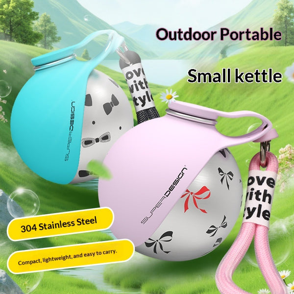 Portable Stainless Steel Dog Water Bottle & Built-In Bowl