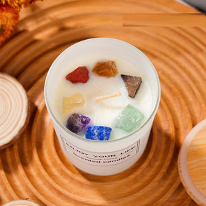 CrystalGlow Aromaterapi Lys – Naturlig Stein Soyavoks Lys i Gaveeske