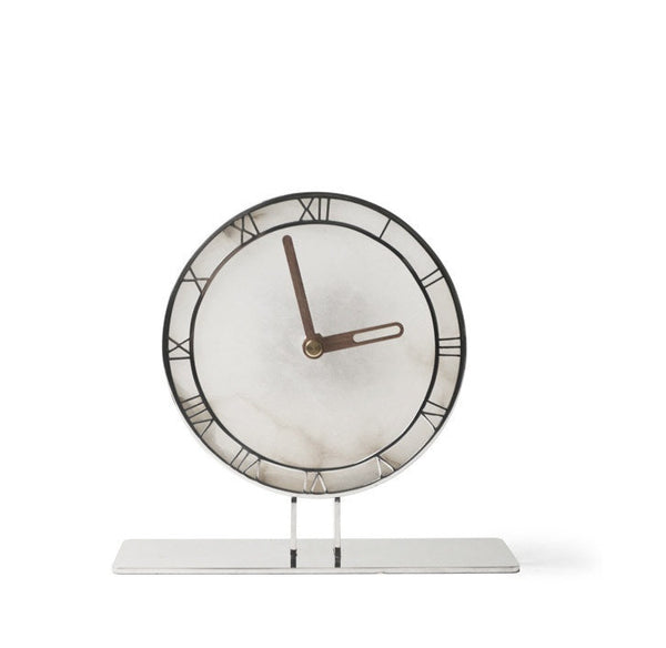 Jade Stone Desk Clock Ornament UK — Nordic Style Luxury Decor