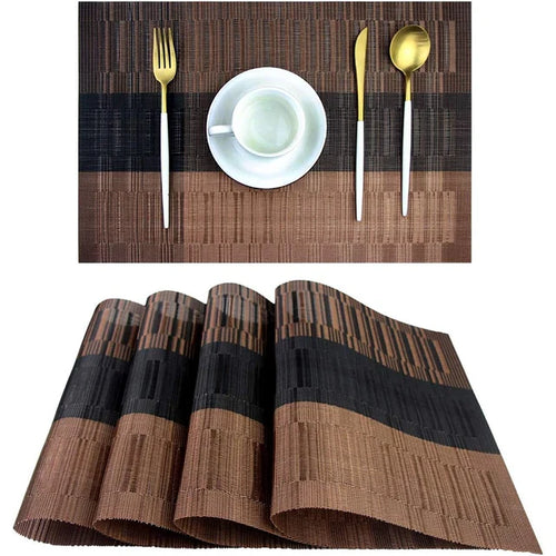 Placemat Set - SturdyWoven - Heat-Resistant Vinyl Mats - Elegant Table Decor
