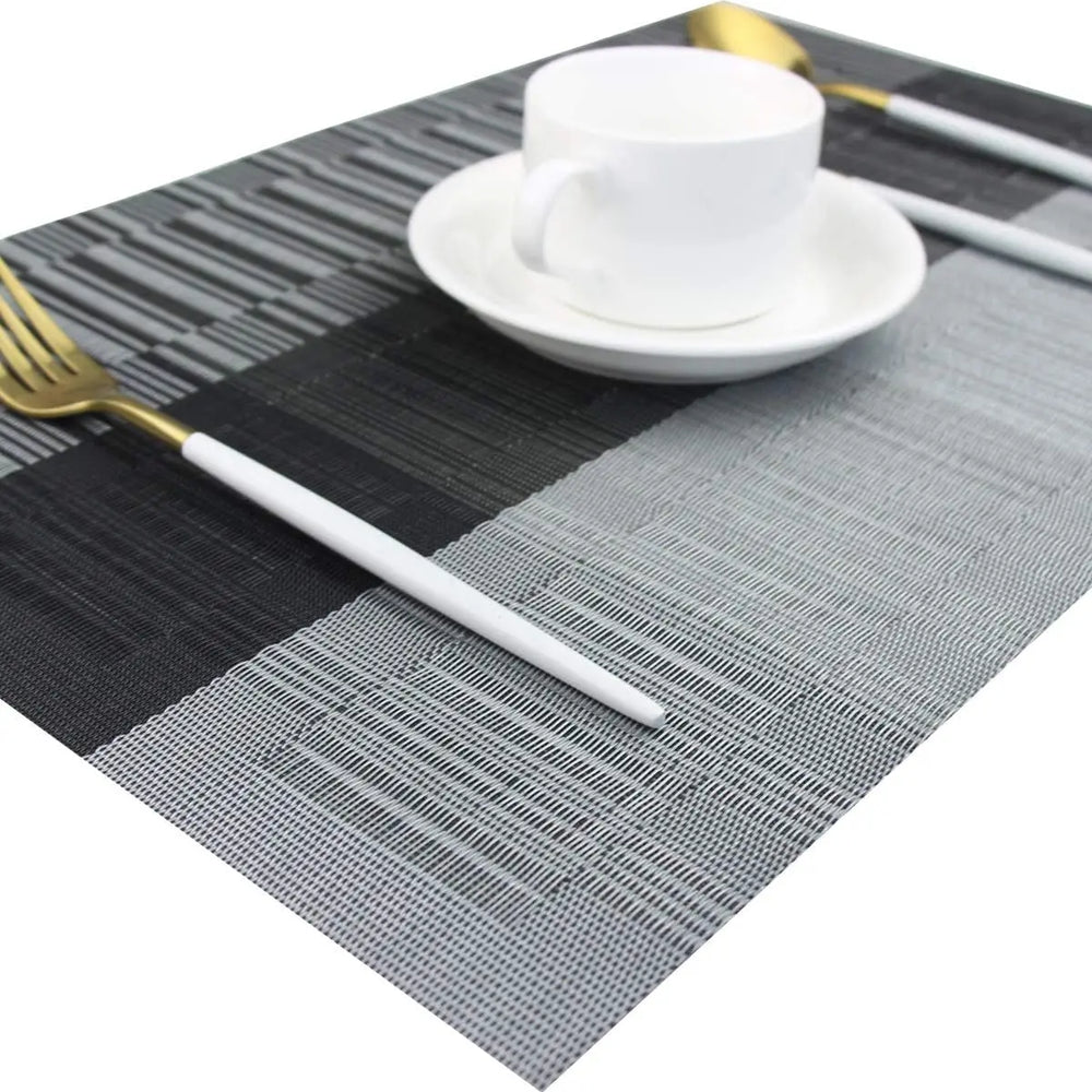 Placemat Set - SturdyWoven - Heat-Resistant Vinyl Mats - Elegant Table Decor