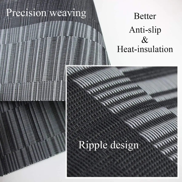 Placemat Set - SturdyWoven - Heat-Resistant Vinyl Mats - Elegant Table Decor