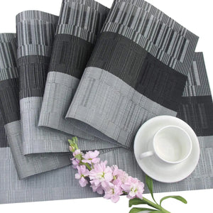 Placemat Set - SturdyWoven - Heat-Resistant Vinyl Mats - Elegant Table Decor