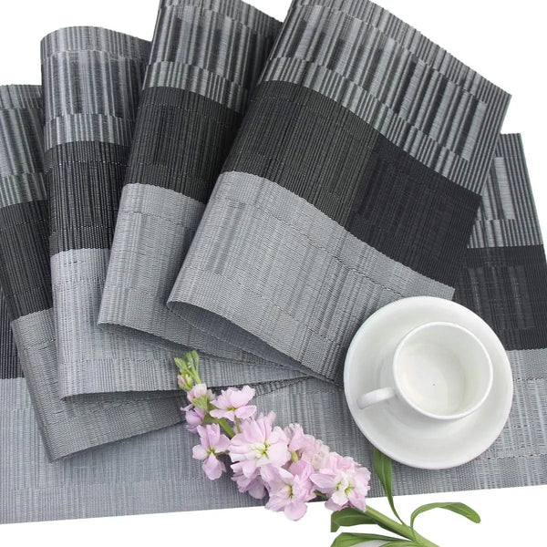 Placemat Set - SturdyWoven - Heat-Resistant Vinyl Mats - Elegant Table Decor