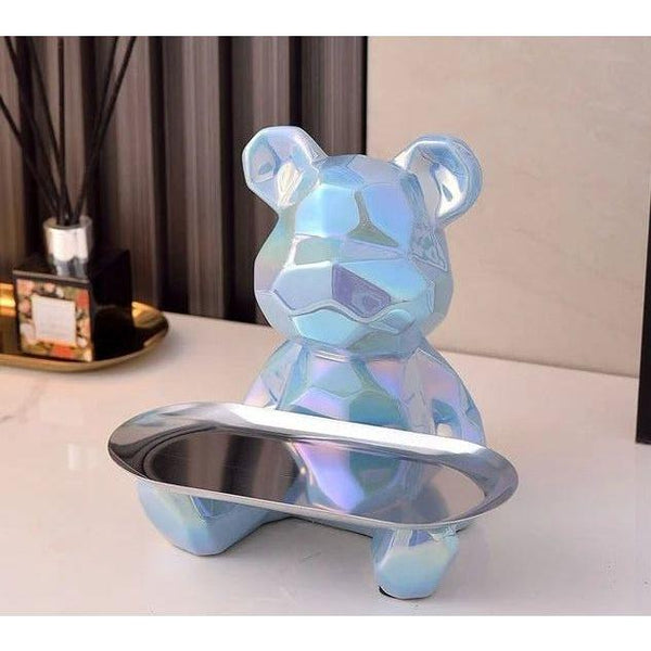Geometric Bear Statue - Ceramix - Modern Art Decor - Space-Saving Storage